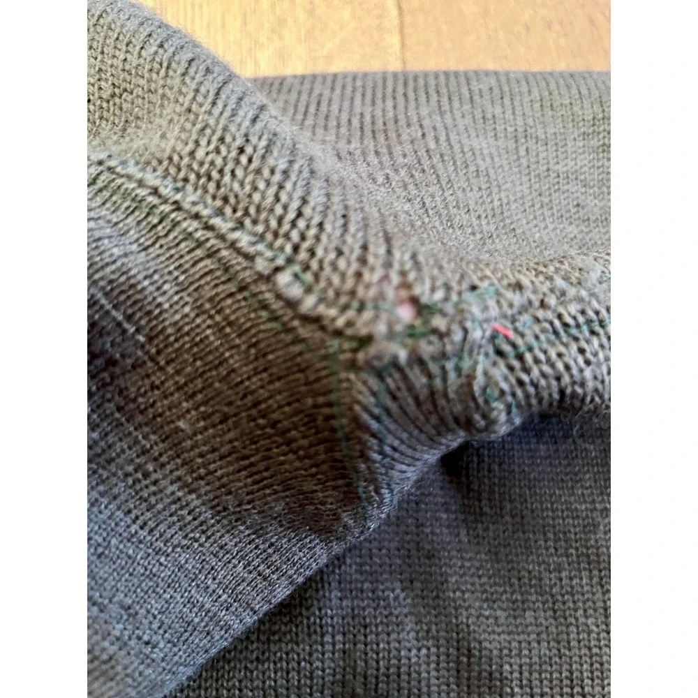 Vintage 1976 US Military 100% Wool Button Mock Neck Sweater Large 42-44